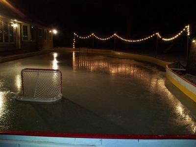 Central Ohio Rink on a Sloped Backyard.