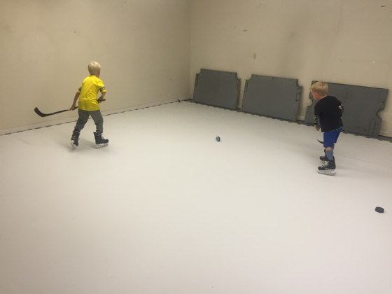 Installation of Synthetic Ice Hockey Rink at the Home of NHL player Anton Strålman for His Children