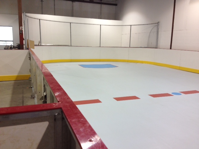 Commercial Synthetic Ice Rink and Boards Installation for Hockey