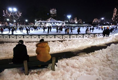 Boston Common Rink, Outdoor Skating Rink in Boston, Massachusetts, USA