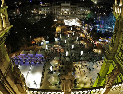 Outdoor Skating Rink of City Hall in Vienna, Austria.