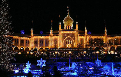 Outdoor Skating Rink at Tivoli Gardens in Copenhagen, Denmark