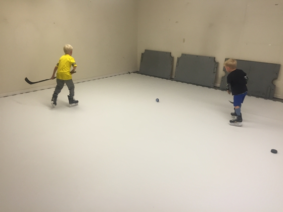 Installation of Synthetic Ice Hockey Rink at the Home of NHL player Anton Strålman for His Children