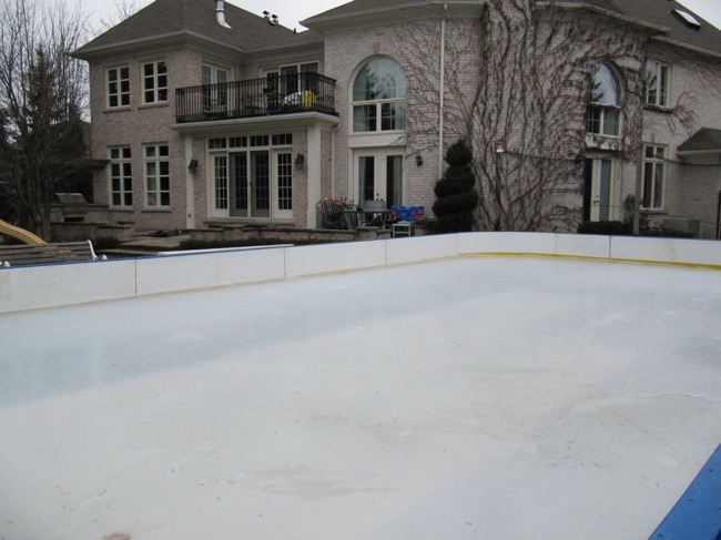 Natural Backyard Ice Rink Construction