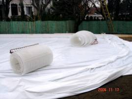 Ice Rink Piping on Plastic Rink Liner