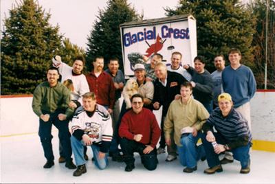 Jim Boisvert's Hockey Group Enjoy His Backyard Ice Rink
