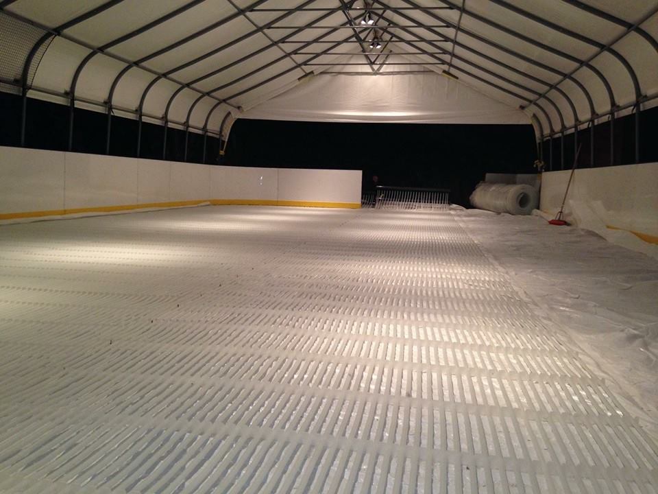 Ice Rink Piping and Canopy in Vancouver, British Columbia made by My Backyard Ice Rink.